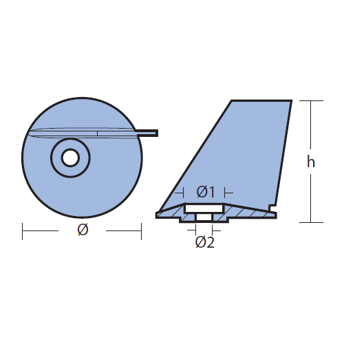 Placca per motore Tohatsu SERIE - MAXI CORSA 25-40 HP - Anodi Tohatsu